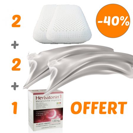 sommeil divin : latex naturel, soie et coton, mélatonine végétale